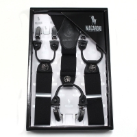 Мужские подтяжки Macaroni черные 160