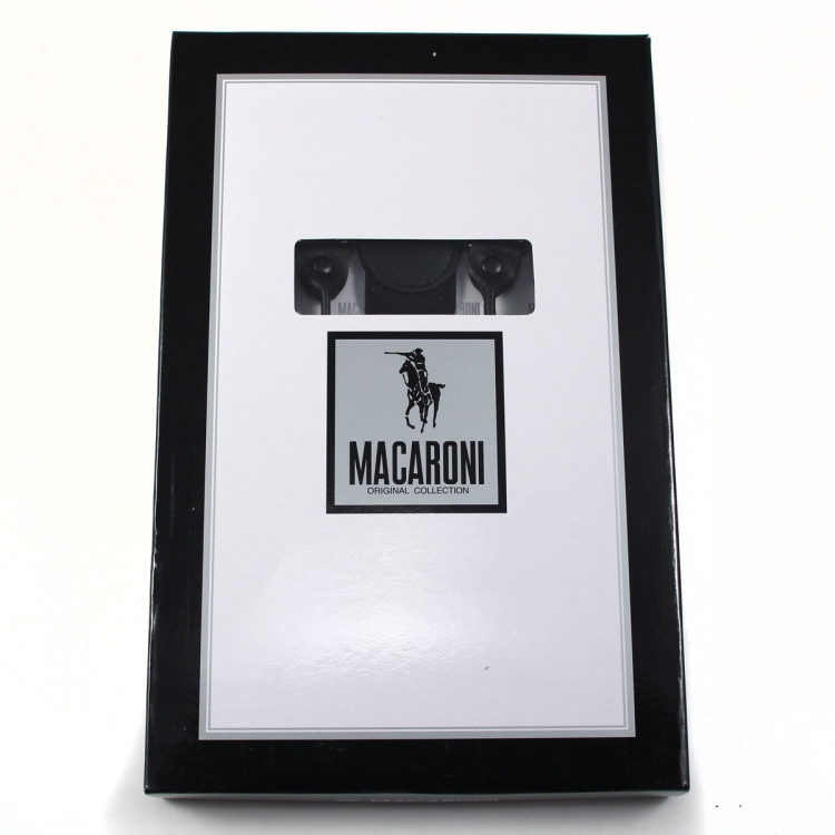 Мужские подтяжки Macaroni черные 160