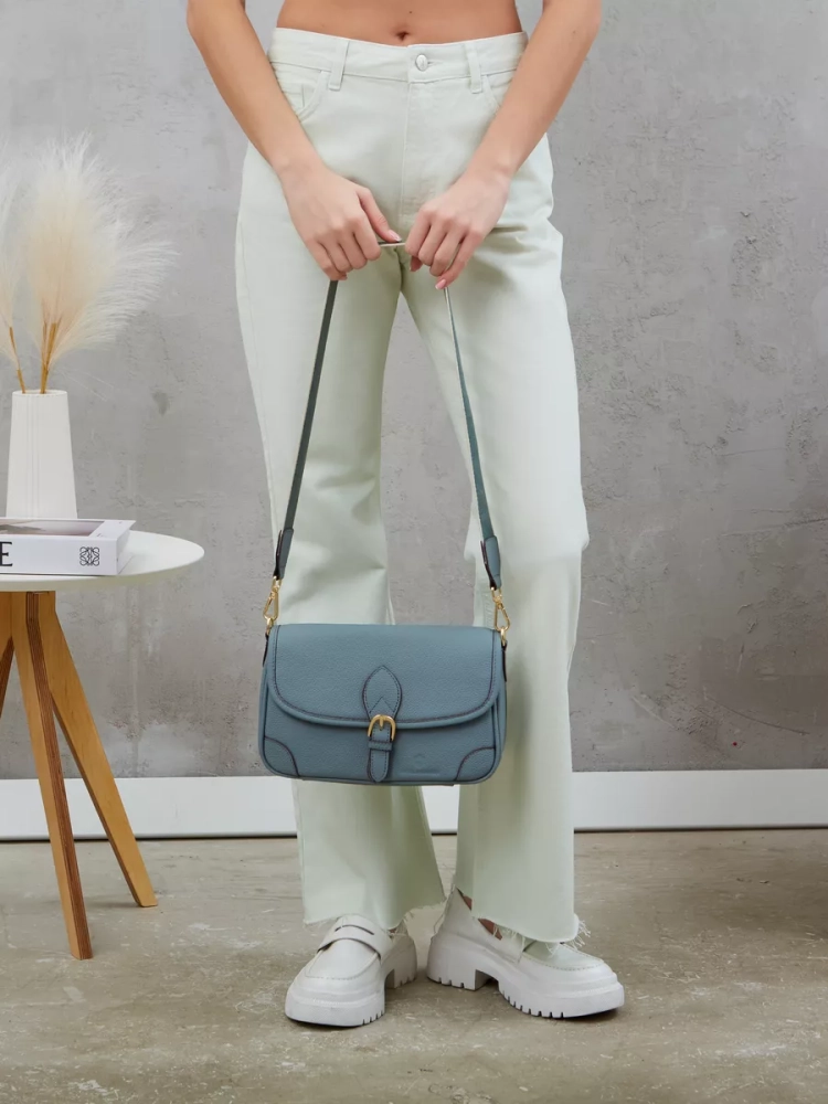 Женская кожаная сумка Paul Rayner blue 6333