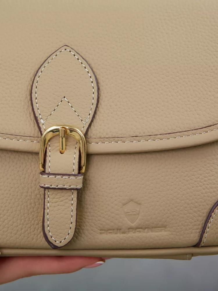 Женская кожаная сумка Paul Rayner beige 6333