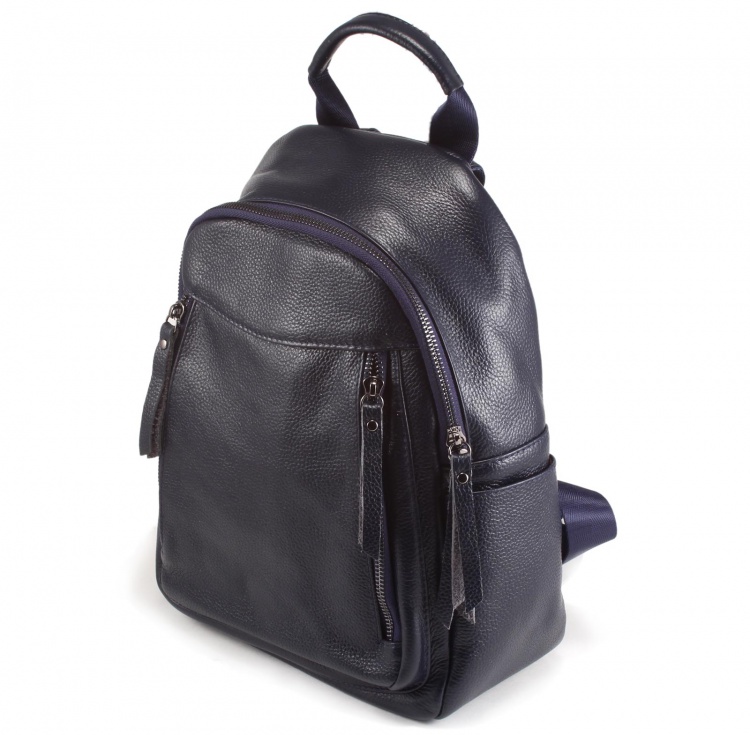Рюкзак женский кожаный темно-синий Paul Rayner Amanda-0225