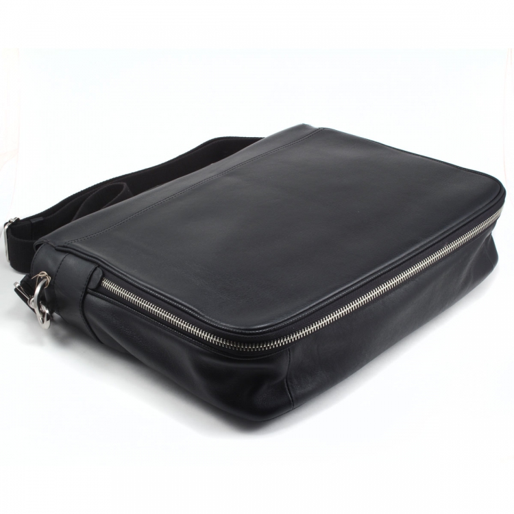 Большой мужской портфель из натуральной кожи Mulberry 5187mu black