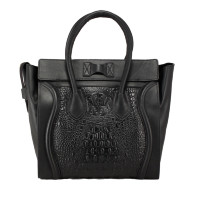 Cумка женская Celine Luggage croco 8225СL-BL-2black