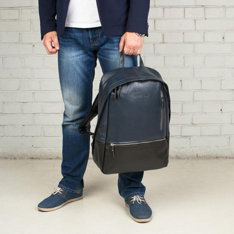 Кожаный рюкзак Adams Dark Blue/Black