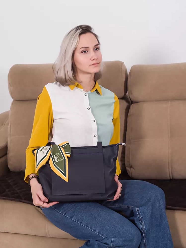 Женская сумка шоппер Paul Rayner blue Gloria 3188