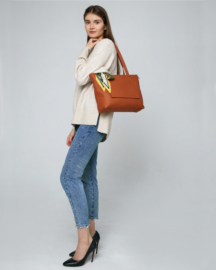 Сумка женская шоппер Paul Rayner brown Gloria 3188