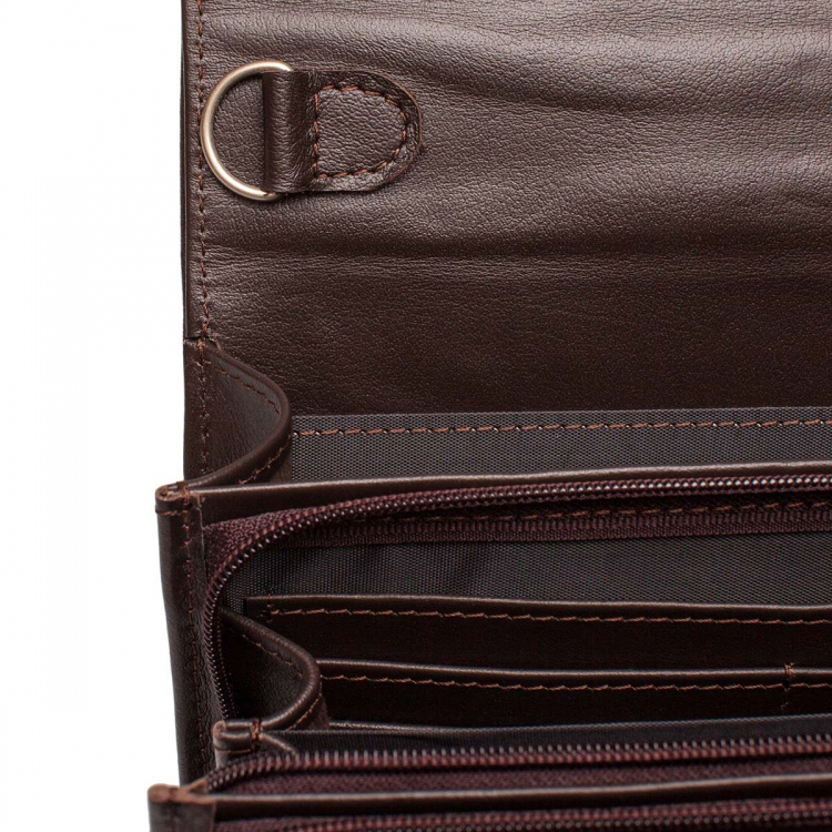 Элегантная коричневая барсетка мужская Evans Brown