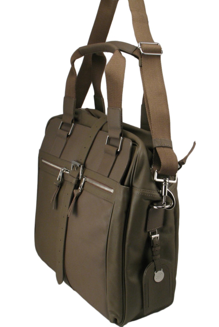 Дорожная кожаная сумка Mullbery 5122 khaki