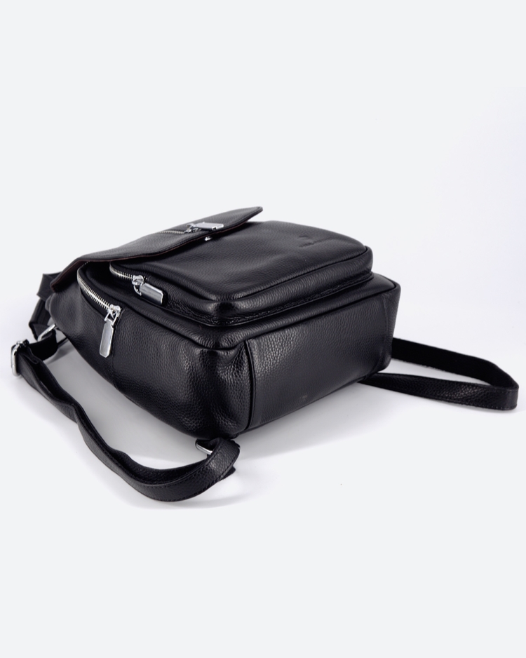 Рюкзак женский кожаный маленький Paul Rayner черный 1031-1