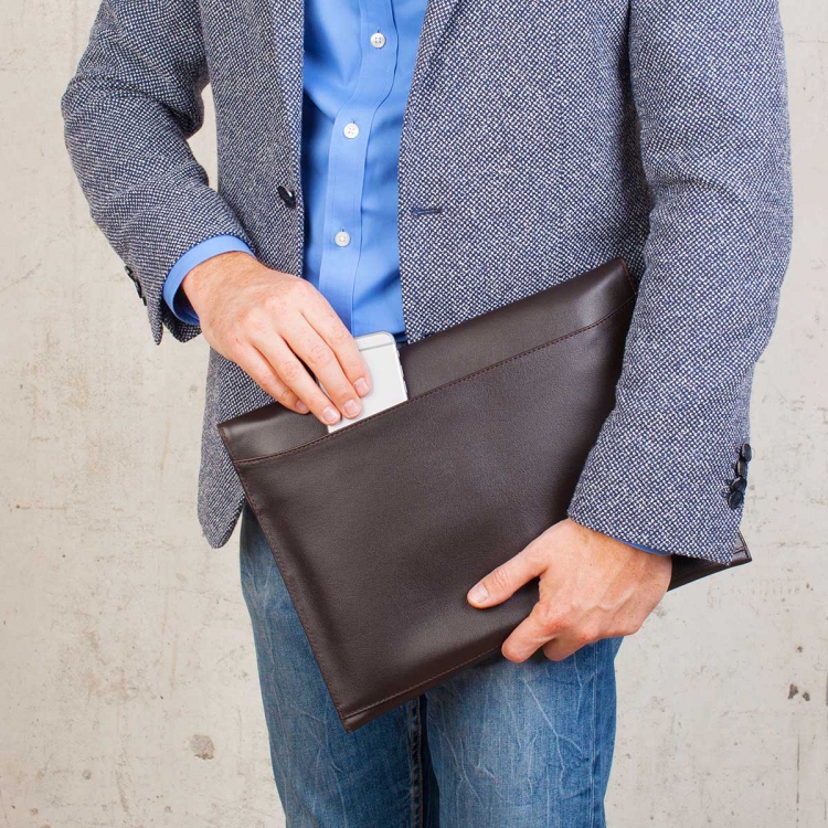 Коричневая кожаная папка Crosby Brown