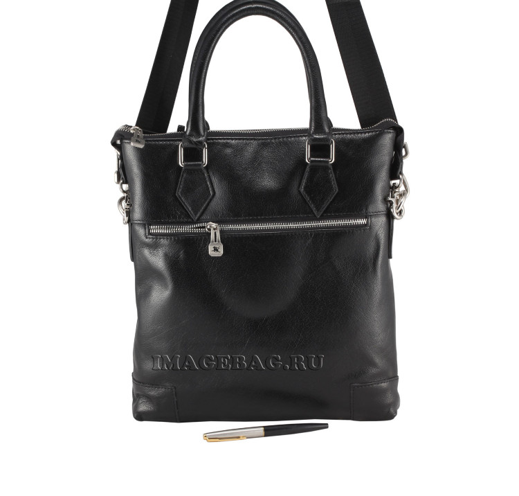 Сумка для документов а4 из черной натуральной кожи WSTPolo 2915-3 2915-3