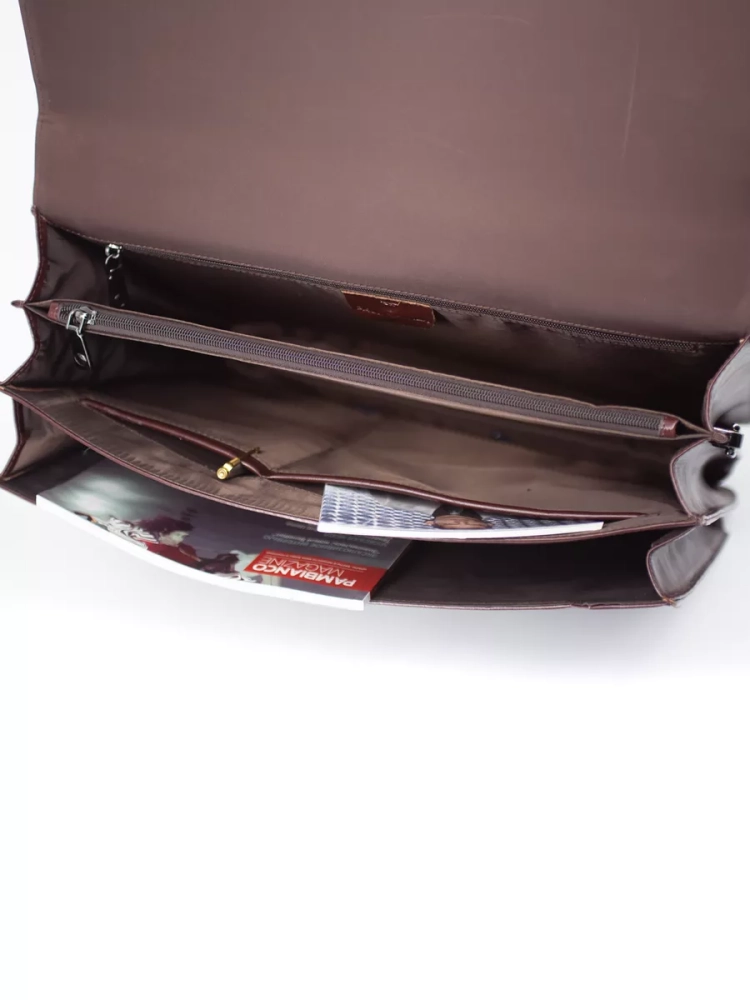 Деловой мужской кожаный портфель для документов и ноутбука с кодовым замком Paul Rayner 1-9504-1