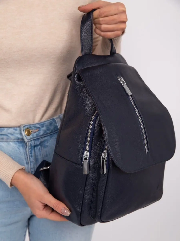 Рюкзак женский кожаный Paul Rayner синий 1031