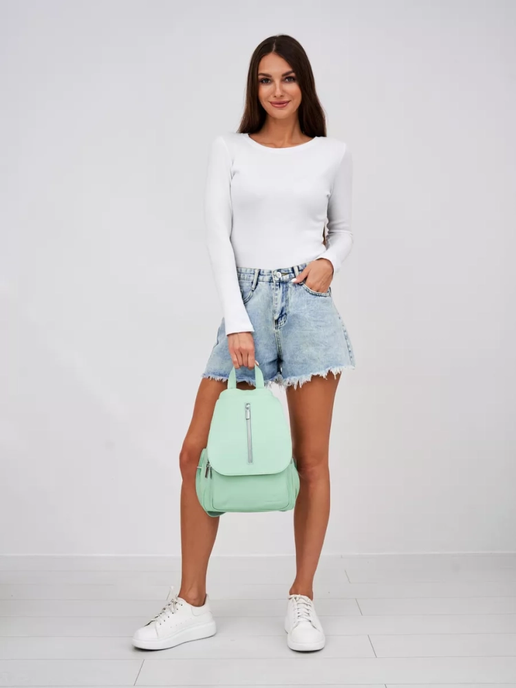 Рюкзак женский кожаный Paul Rayner мятный 1031