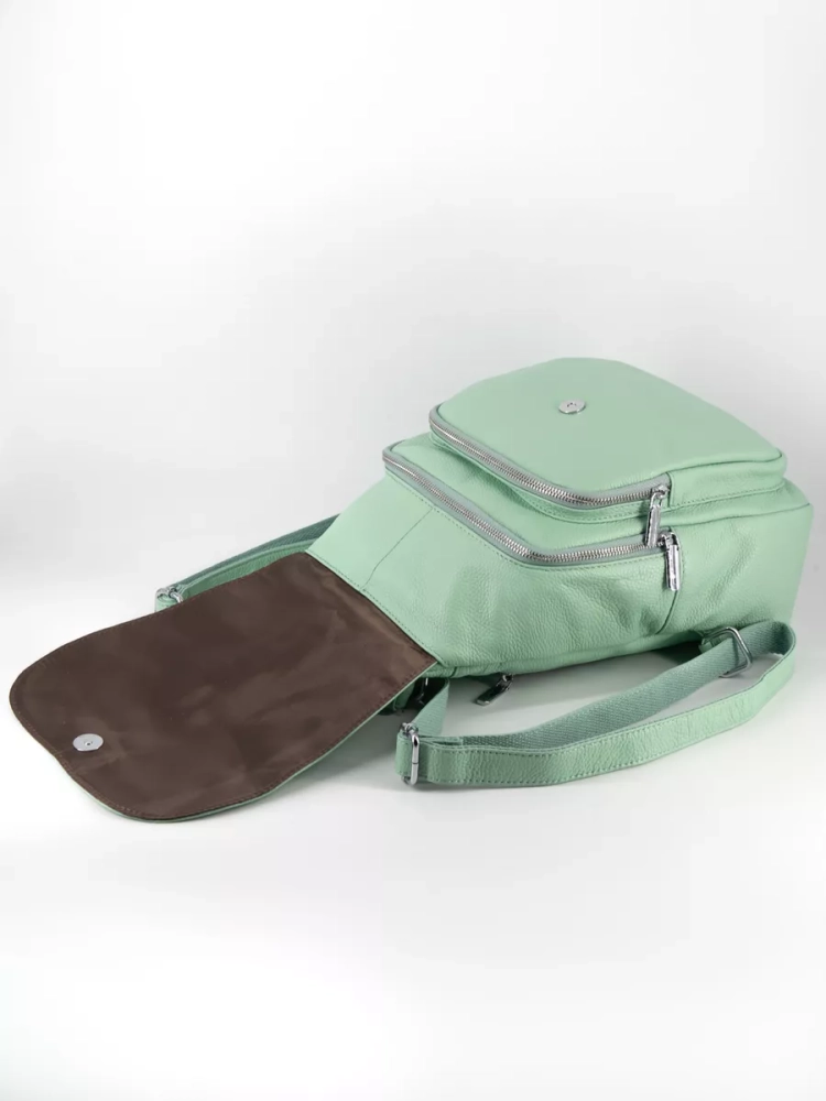 Рюкзак женский кожаный Paul Rayner мятный 1031