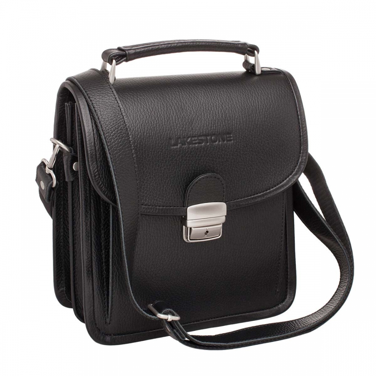 Небольшой мужской кожаный портфель Bishop Black
