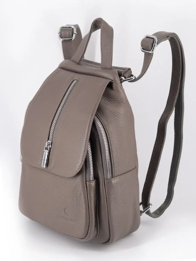 Рюкзак женский кожаный маленький Paul Rayner серый 1031-1