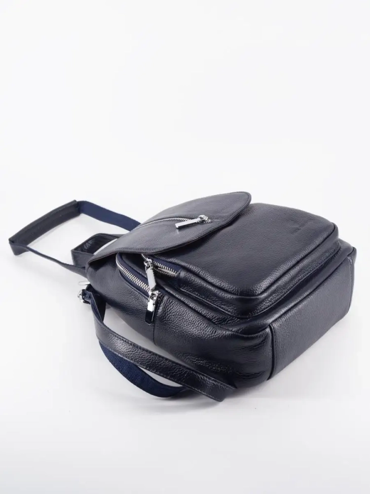 Рюкзак женский кожаный маленький Paul Rayner синий 1031-1