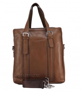 Деловая коричневая кожаная сумка документов WSTPolo 2903-3MST