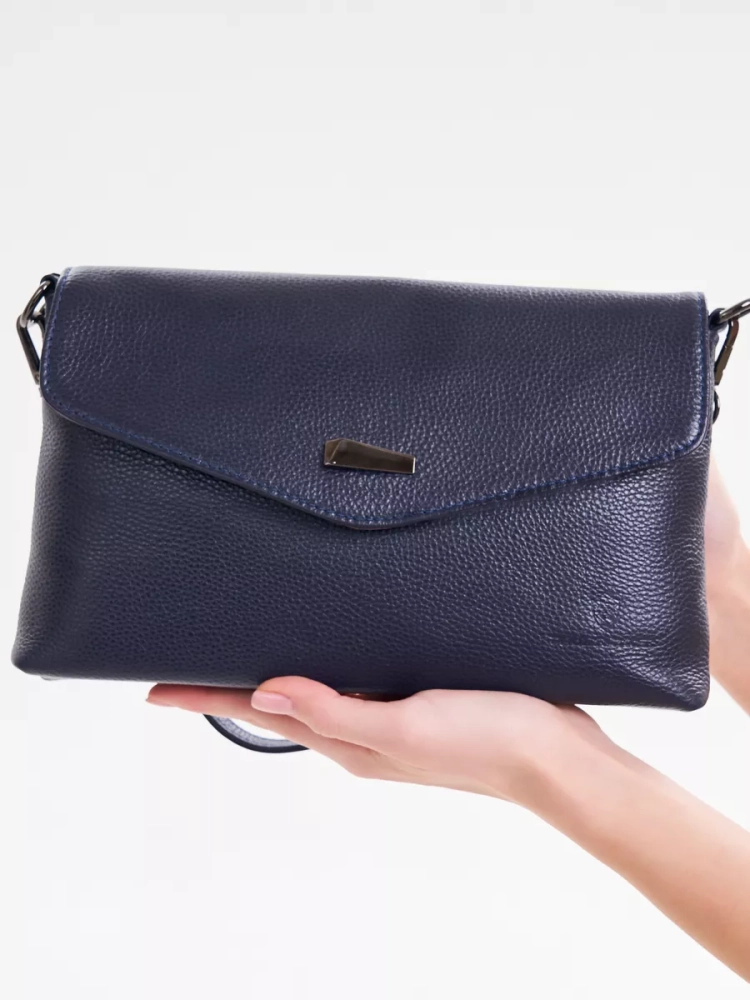 Клатч женский кожаный синий 8819