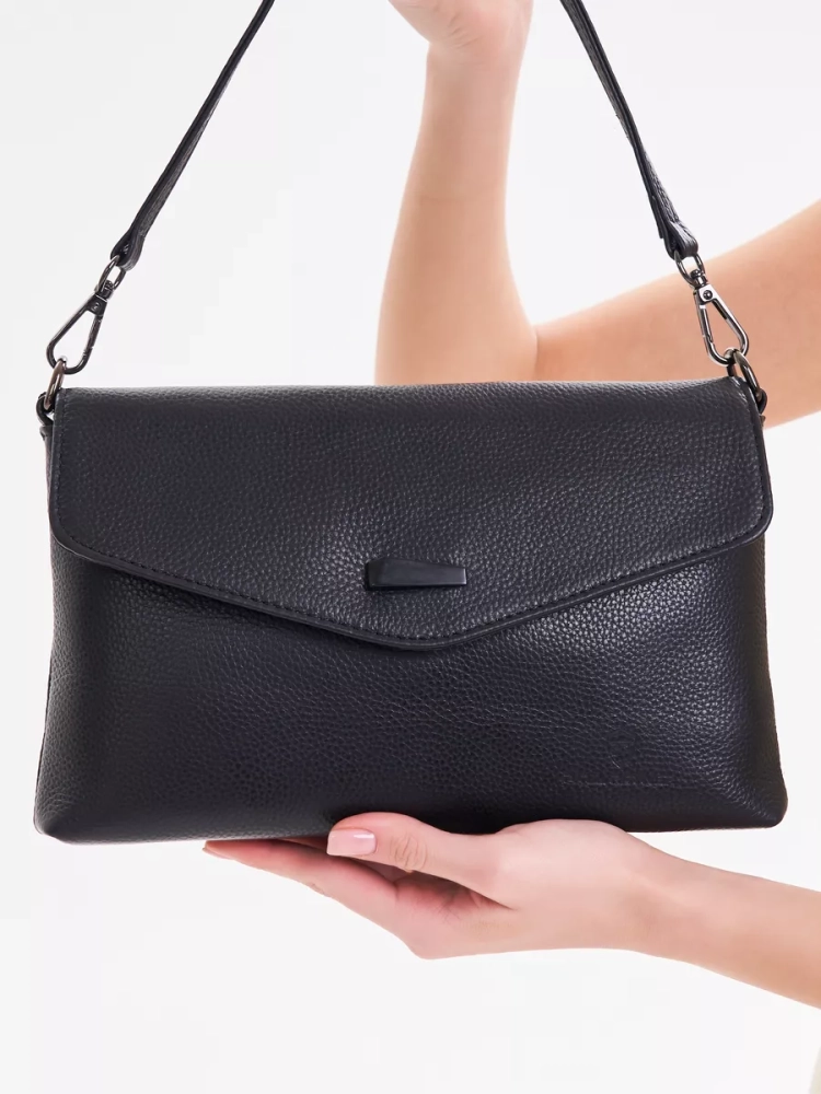 Клатч женский кожаный черный 8819