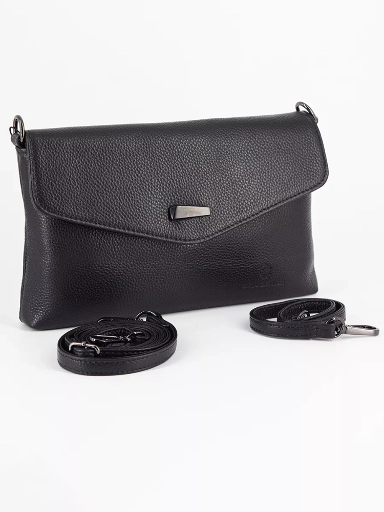 Клатч женский кожаный черный 8819