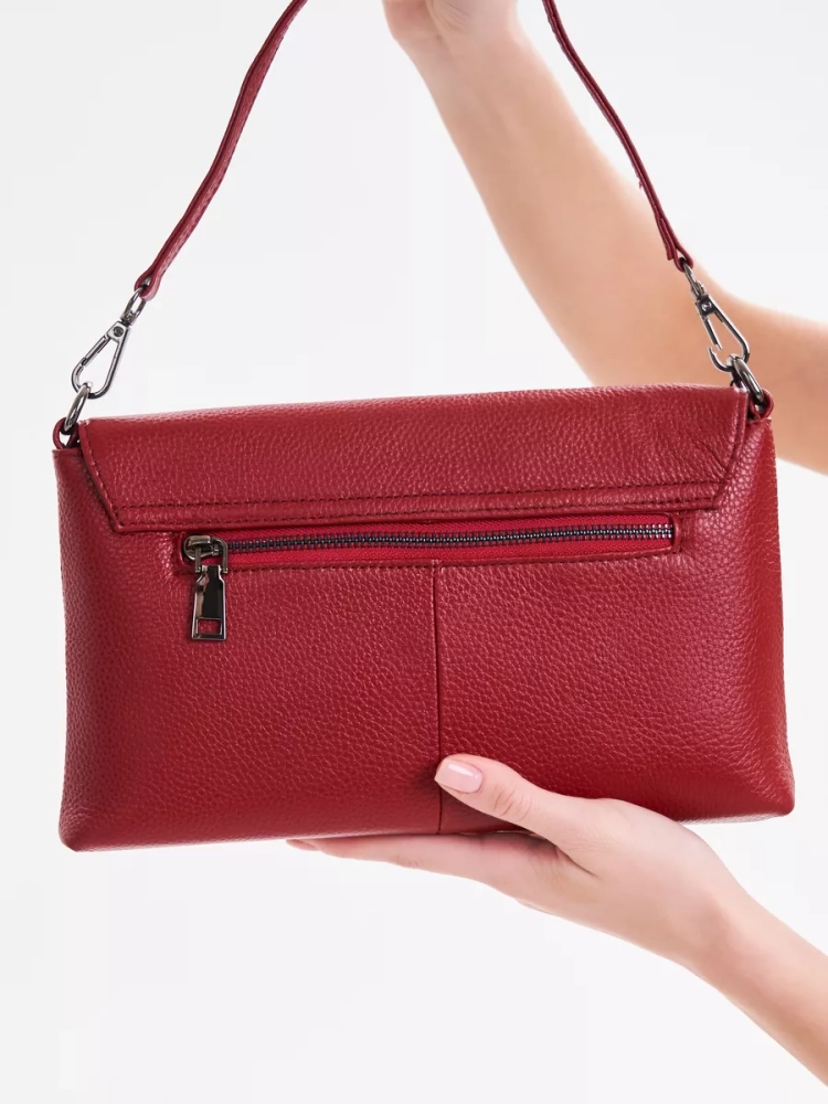 Клатч женский кожаный красный 8819