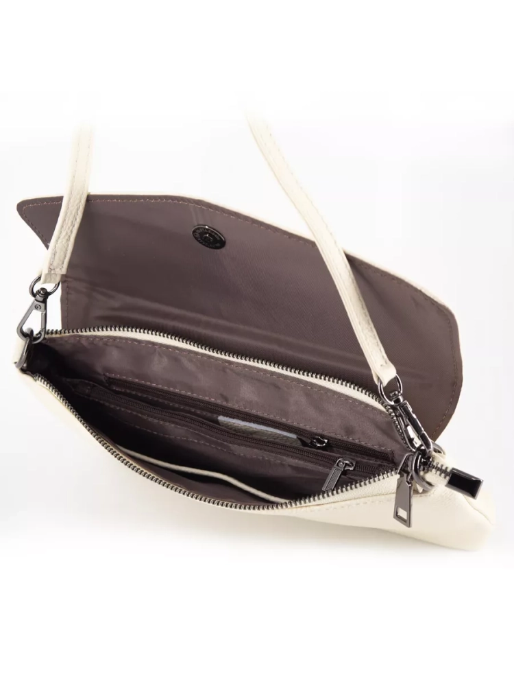 Клатч женский кожаный белый 8819